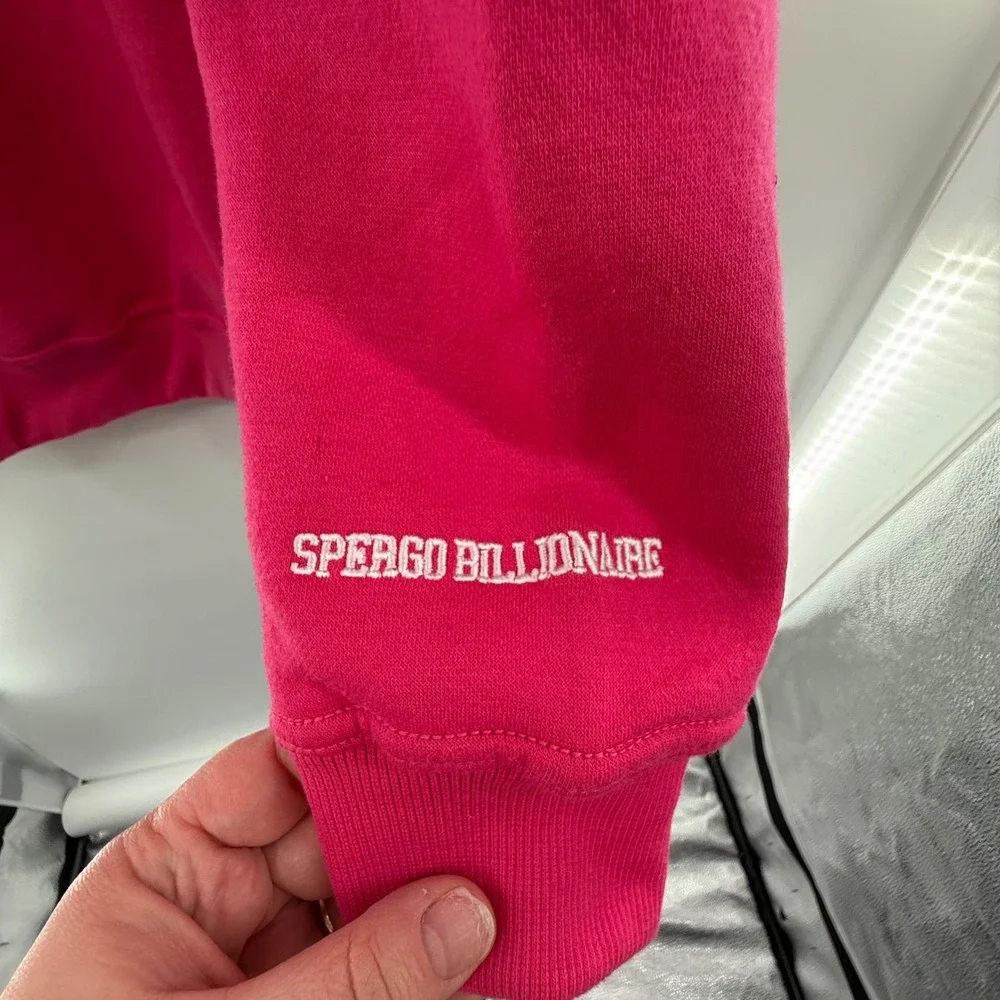 SPERGO Billionaire Pink Orange Crewneck Sweatshirt XL NWT Unisex Streetwear Logo